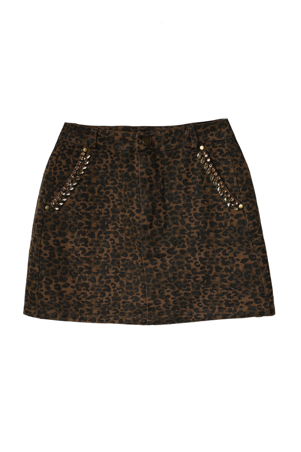 CRYSTAL LEOPARD SKIRT