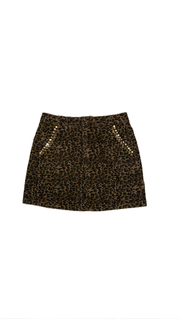 LEOPARD CRYSTAL SKIRT