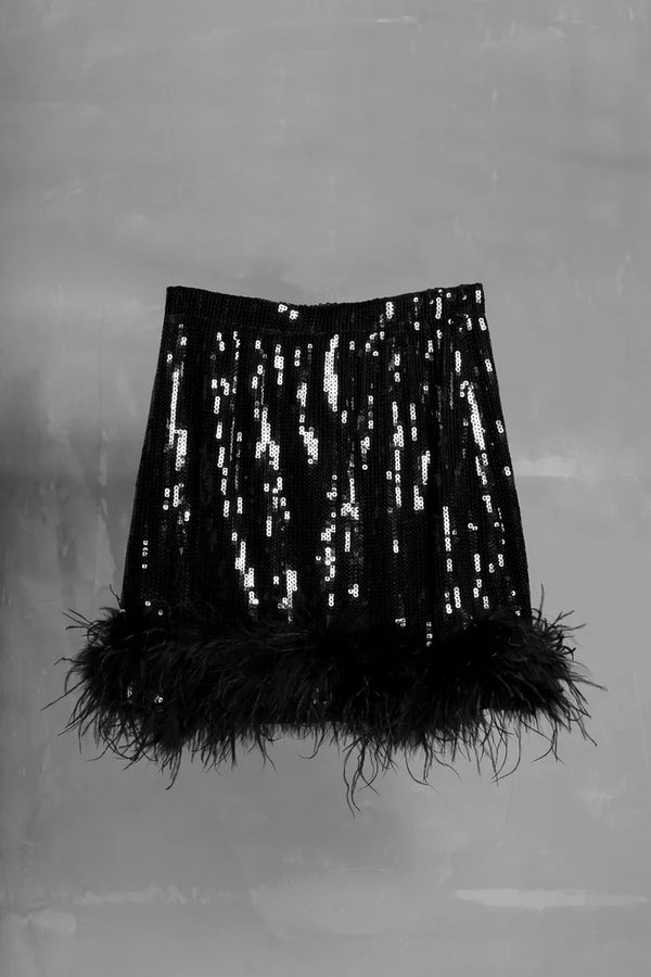 SEQUIN FEATHER SKIRT