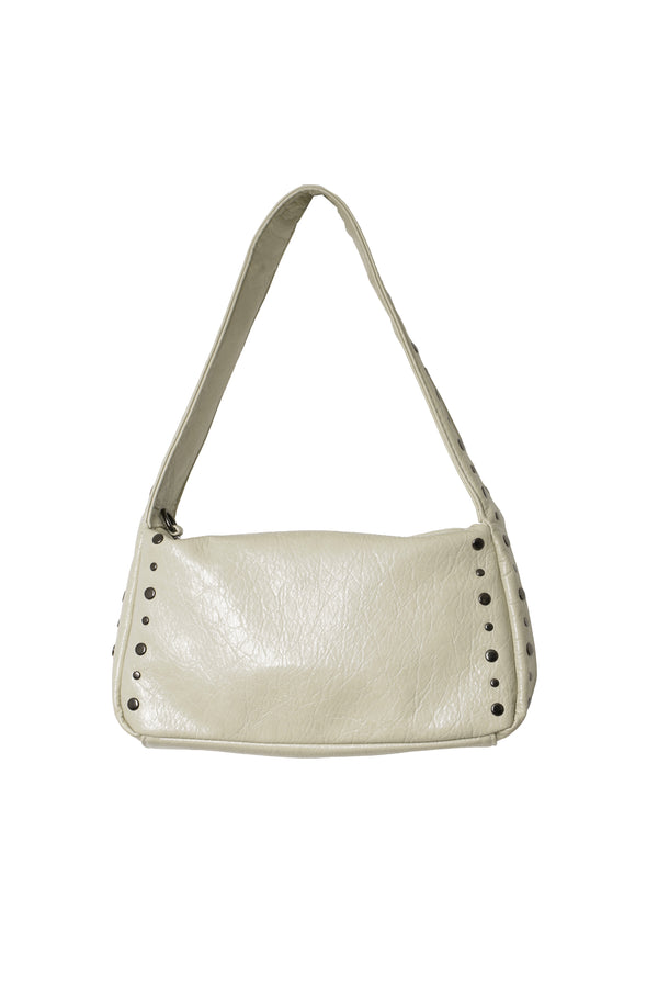 STUD LEATHER BAG, BEIGE